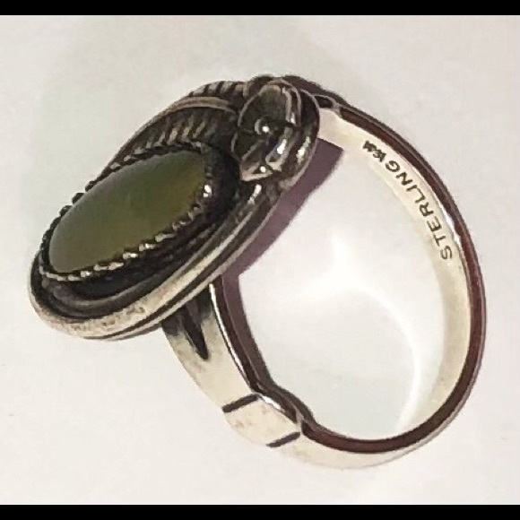 Vintage Navajo signed CH (Chad Hoskie) Size 5.5 925 Ring Or Pinky Ring. R2 - Picture 4 of 10
